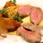 プールトワ - ランチコース 1900円 の希少部位、牛イチボ肉のステーキ