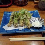 お食事処 青木 - タラの芽とふきのとうの天麩羅