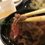 Niku Baru Dennaroin - アングル90度  すき焼き用の薩摩牛サーロイン肉  美味しいお肉に感謝♪