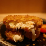 こころや - 真鯛のクリームコロッケ断面アップ