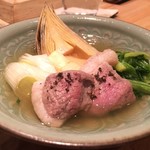 荒木町たつや - 鴨・ネギ・筍・セリの鍋