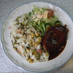 キッチン すずたとうげ - ハンバーグピラフ@900