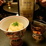 柏屋 大阪千里山 - 鮟鱇肝豆腐　紅おろし　浅葱　