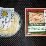 豆己工房 - 湯葉豆腐 420円･豆乳わらび餅（抹茶） 350円