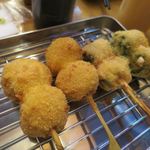 串揚げ×カレーうどん ブル - パクチ串＆フワフワ串