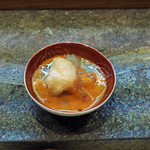 寿司栄 - 能登の縞海老と醤油で作った泡