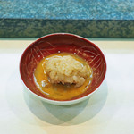 寿司栄 - 残ったソースにシャリを混ぜてリゾットに...