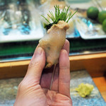 寿司栄 - カワハギと目葱の巻物