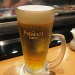 寿司寛 - 生ビール（プレミアム モルツ）