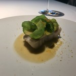 レフェルヴェソンス - ◇黄金〜甘鯛の乳清ポシェ、カリフラワーと芽キャベツ、からすみと柚子