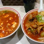 蒙古タンメン中本 - 左・蒙古タンメン、右・五目味噌タンメン