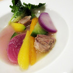 ラ・トラース - 2.前菜1:崩すとばあく豚がお目見え(2018.1月夜のコース)