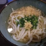 かけうどん（天かすと生姜は自分で追加）