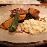 京風鉄板 はせ川 - 鯛とホタテのソテー