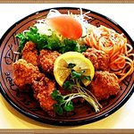 リバーコーヒー - 若鶏のからあげ・ランチ　￥６５０　スープ＆ライス＆サラダ付