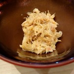 くりや - 蟹なめろう(厚岸産)…2日置くと蟹みそに馴染む