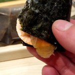 くりや - あん肝と奈良漬け海苔巻き