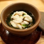 鮨　仙八 - 菊芋のすり流しに天草のアオサとたらの白子