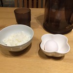 日本橋 鳥久 - 雑炊用のご飯と卵