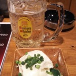 炭火串焼 初代バッジョ - ホッピーとお通しの豆腐