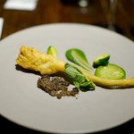 クレモンティーヌ・ビス - ？のタプナードソースと菜の花のソース