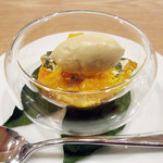 ラ・トラース - 6.ミニデザート:みかんコンポート 胡麻アイス アマレットのジュレ(2018.1月夜のコース)