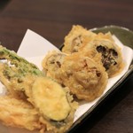 小松庵 - シイタケとエビの揚物