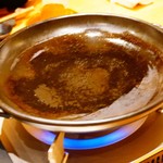 鴨と醸し 鼓道 - 焼きしゃぶ用の陶板の鍋