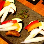 鴨と醸し 鼓道 - 焼きしゃぶ用の野菜