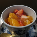 土家 - デコポンと苺の下に完熟レモンのシャーベット