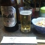Daikokoro - 突きだし（パスタサラダ）と瓶ビール