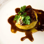 Sauteed foie gras with apple pie