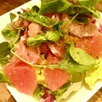 Orange and Prosciutto salad with spicy dressing