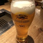 h Jukusei yakiniku niku gen - 生ビールは一番搾りです。