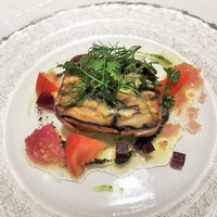 かえりやま - サバと椎茸のテリーヌ　玉ねぎのコンポート添え