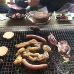 ろばたやき山ろく - 焼き焼き風景〜(^^)