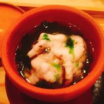 鮨　仙八 - 菊芋のすり流しに天草のアオサとタラの白子(^^)