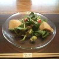 呼月 - 向付　　お造り２種（泡状の醤油です）