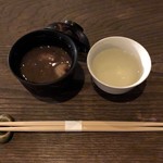 庭園の宿 石亭 - 食後はラウンジでせんざいを頂きました。