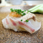 天寿し - 真鯛 肝添え