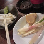 やきとり 戎 - 谷中生姜と長芋の千切り