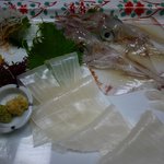 博多料亭 稚加榮 - 泳ぎ烏賊のお造りです　あま～い