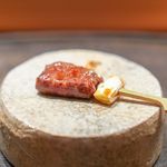 肉割烹 上 - ハラミのねぎま