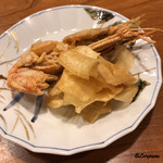 千陽 - 子持ちの白ボタン海老の素揚げに