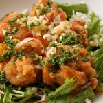 Fried chicken with green onion ginger sauce