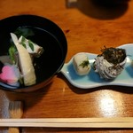 八幡屋 - 前菜とお椀