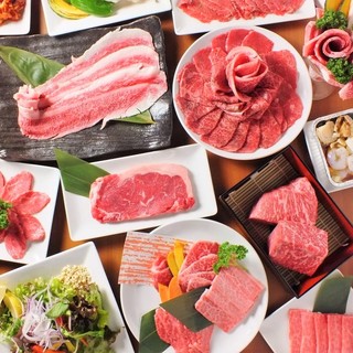 [All-you-can-eat Yakiniku (Grilled meat)] We offer Kuroge Wagyu beef Yakiniku (Grilled meat) at overwhelming quality and price.