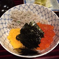 松川 - ご飯 : じゃこ、生唐墨、生いくら、海苔