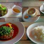 Hutte - ハンバーグステーキセット<おろしポン酢、ライス、ホットコーヒーをチョイス>(抜\1,150)の肉250g増量(+抜\300)