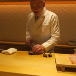 銀座 しのはら - お造り：鮪 鮑 平目 墨烏賊1